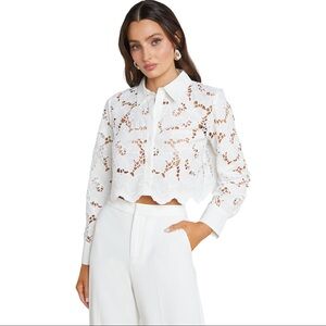 L’Agence Seychelle Lace Cropped Blouse